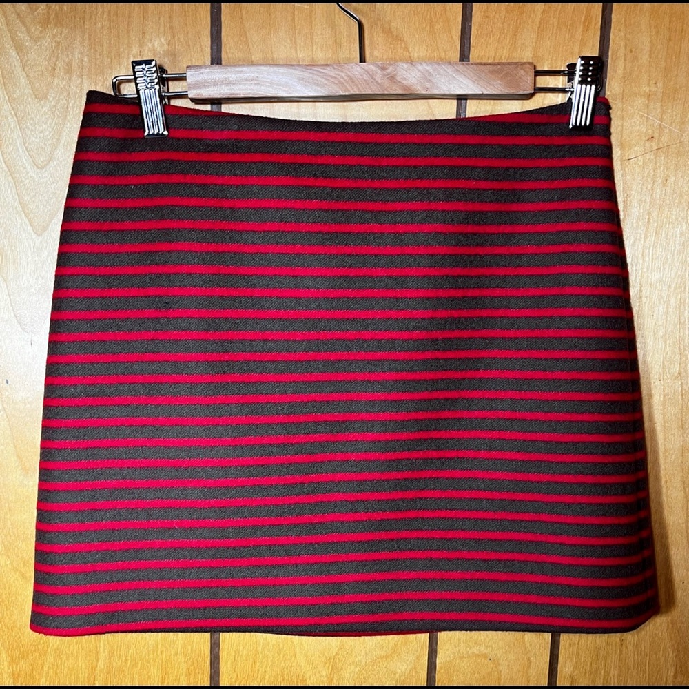 Brown and Red Prada Mini Skirt
